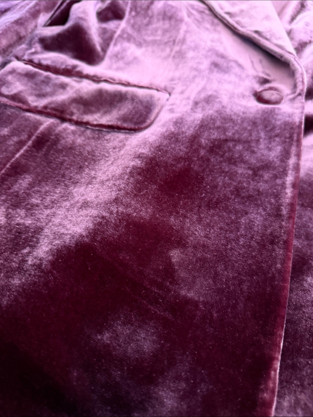 Banana Republic Red Madder Alyse Relaxed Velvet Blazer burgundy fall size 8 - Picture 6 of 7